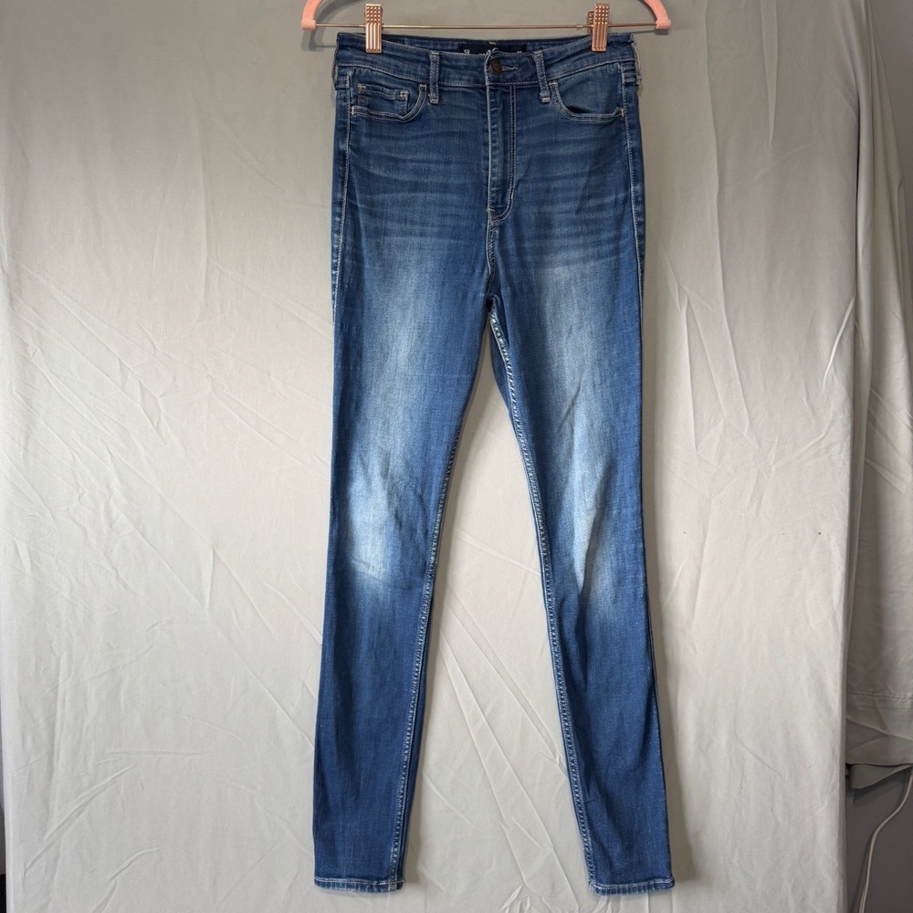 Hollister Womens High Rise Super Skinny Blue Jeans 27x30 Stretch Normcore
